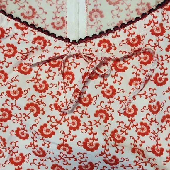🔹️Tommy Girl Cream & Red Floral Print Cap Sleeve Dress XSmall - Picture 9 of 14